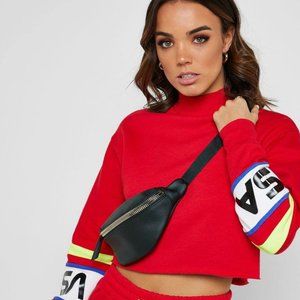 NASA Colourblock Cropped Sweatshirt